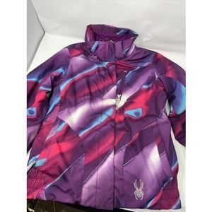 Spyder Girls Size 12 Ski Jacket Purple/Pink 64902 **Slight Staining Pictured**